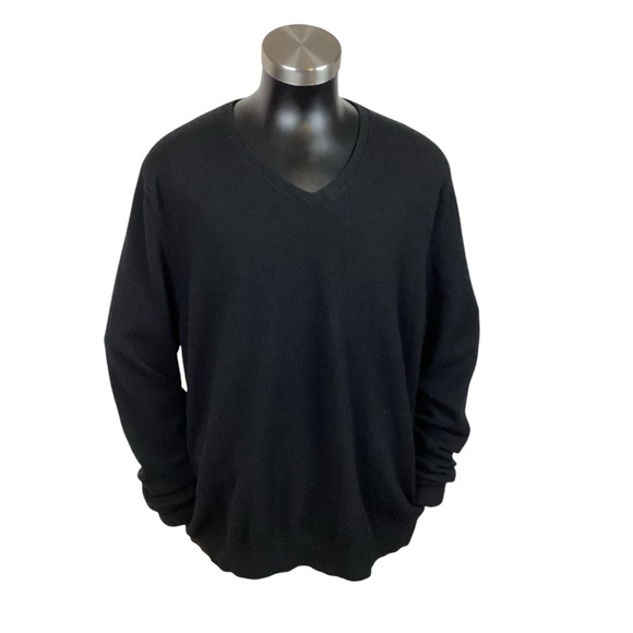 Pure Cashmere VNeck Mens XLarge Cashmere  Black - Picture 5 of 11